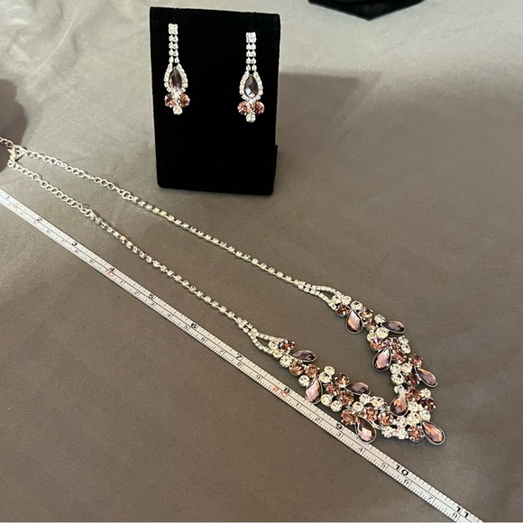 Prom/Special Occasion Necklace and Earrings, Purple and Pink shades - Picture 10 of 15